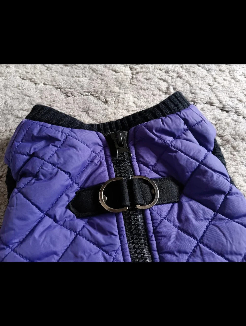 💜🖤 Gooby Dog Puffer Vest Quilted Jacket Large Purple Water Resistant Pet